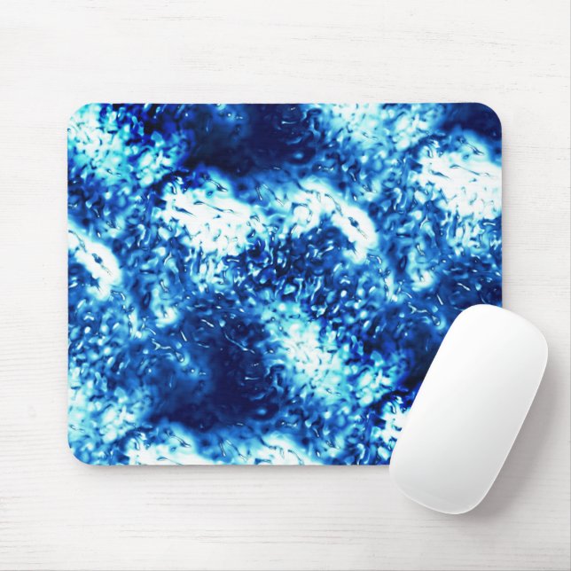 Mousepad Azul-chuva manchado parece vidro fosco (Com mouse)