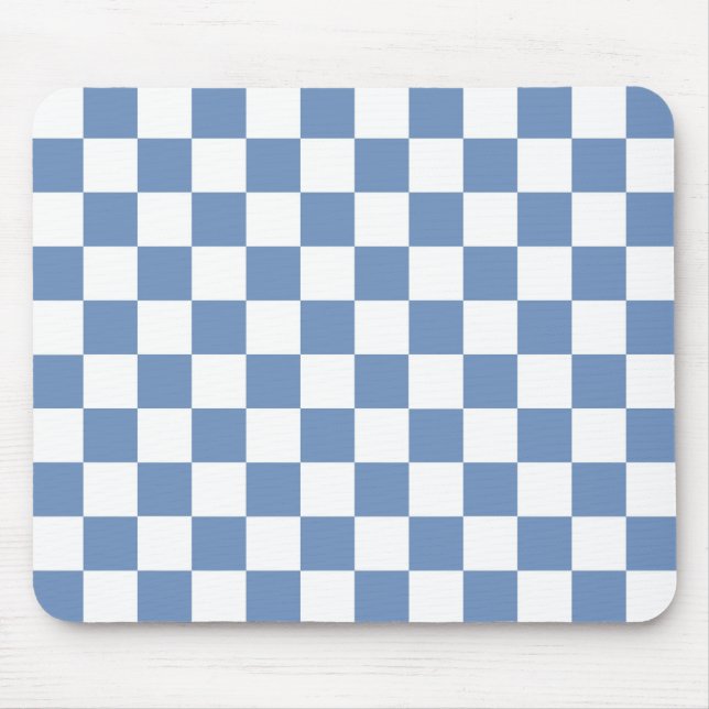 Mousepad Azul/Cinza e branco verificados (Frente)