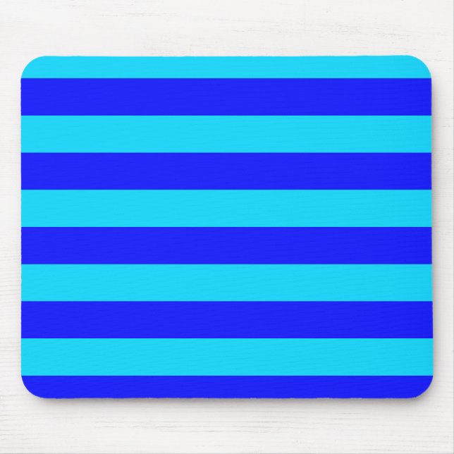 Mousepad Azul-claro e Design de faixas azuis-escuras (Frente)