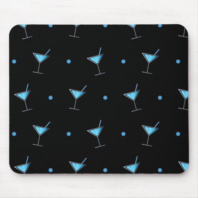 Mousepad Azul Cocktail Martini Glass (Frente)