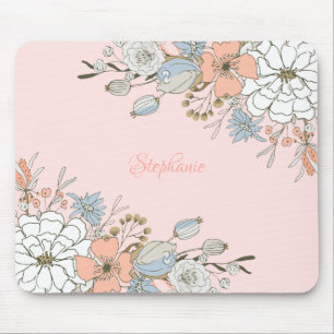 Mousepad Azul Cor-de-rosa azul esbranquiçado Personalizado