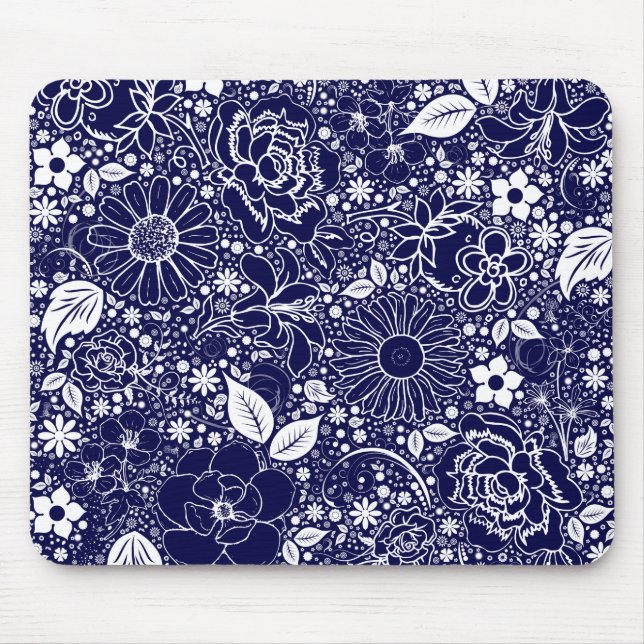 Mousepad Azul de Beleza Botânica (Frente)