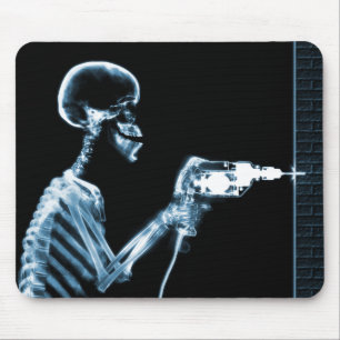 MOUSEPAD AZUL DE ESQUELETO DA PERFURAÇÃO DA CONSTRUÇÃO