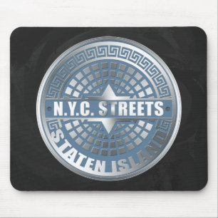 Mousepad Azul de Manhole Staten Island