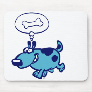 Mousepad azul do cão dos desenhos animados