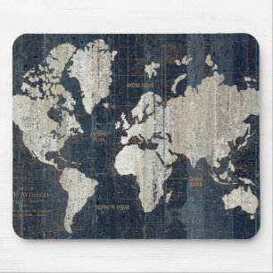 Mousepad Azul do mapa de Velho Mundo