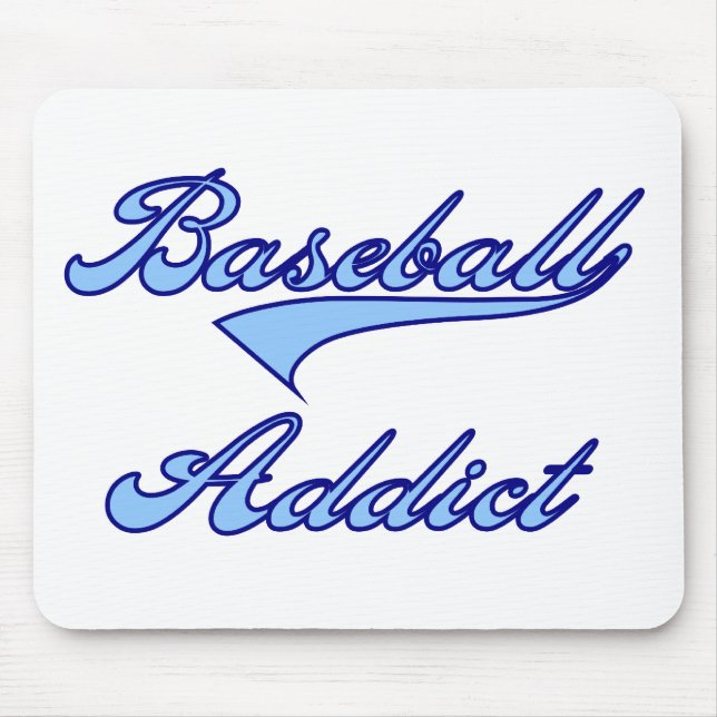 Mousepad Azul do viciado do basebol (Frente)