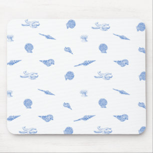 Mousepad azul dos Seashells e da estrela do mar