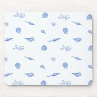 Mousepad azul dos Seashells e da estrela do mar