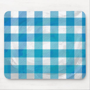 Mousepad Azul e branco da xadrez do búfalo