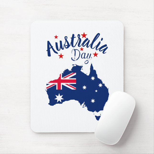Mousepad Azul e Branco no Dia da Austrália (Com mouse)