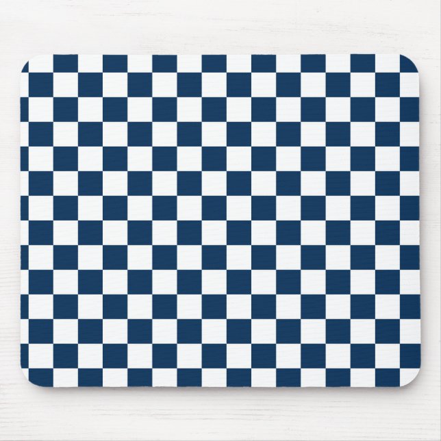 Mousepad Azul e branco verificados (Frente)