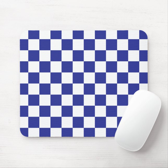Mousepad Azul e branco verificados (Com mouse)
