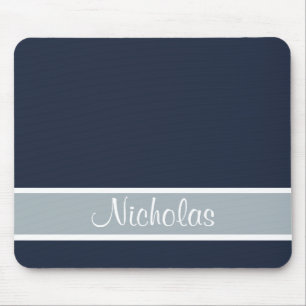 Mousepad Azul e cinzas com nome