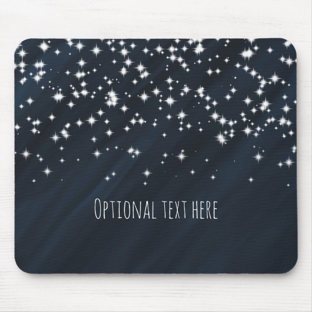 Mousepad Azul e Estrelas Escorregadias Legais Glamor (Frente)