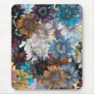 Mousepad Azul e marrom floral