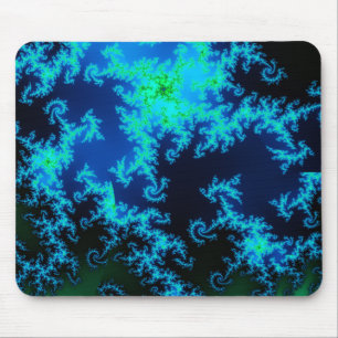 Mousepad azul e verde do fractal