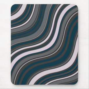 Mousepad Azul Elegante monograma e Cinzas riscadas