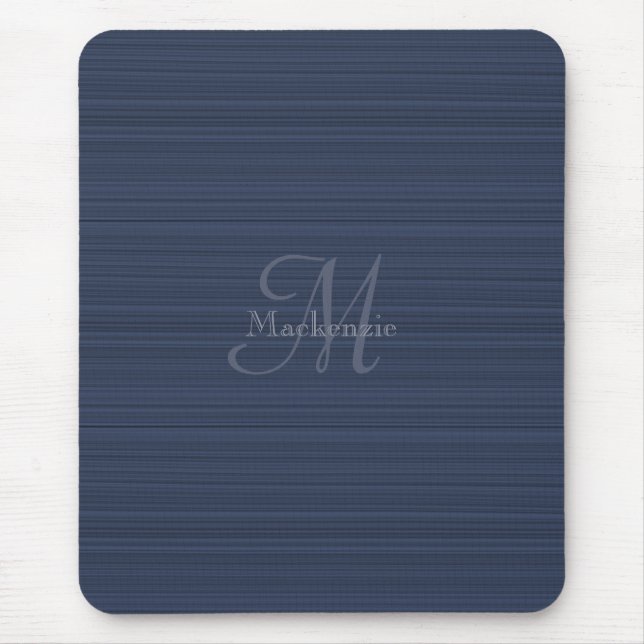 Mousepad Azul Escuro - Faixa Horizontal - Nome do Monograma (Frente)