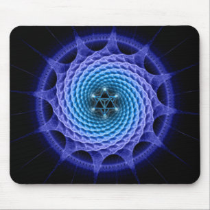 Mousepad Azul espiral da mandala de Merkaba (geometria do