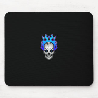 Mousepad azul-flamejante-crânio-mousepad