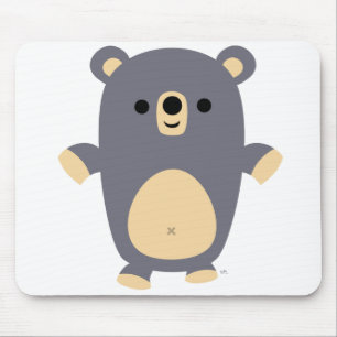 Mousepad azul grande do urso dos desenhos animados