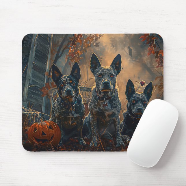 Mousepad Azul Heeler Halloween Noite Delight (Com mouse)