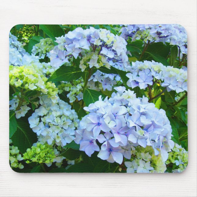 Mousepad azul Pastel do jardim de flores do (Frente)