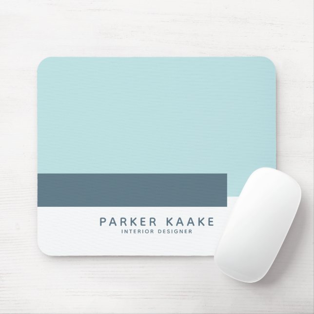 Mousepad Azul pastel Geométrico Simples (Com mouse)