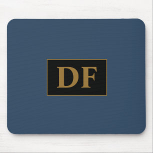 Mousepad Azul Personalizado Com Pad De Rato Inicial Dourado