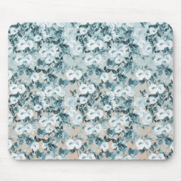 Mousepad Azul Pêssego Branco Floral
