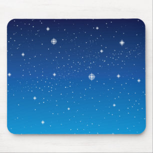 Mousepad Azul profundo céu noturno estrelado