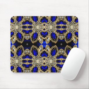 Mousepad azul real prateado na moda de moda