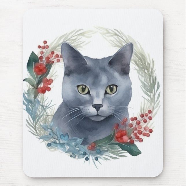 Mousepad Azul Russo Gato Fúria Festiva Freguísta (Frente)