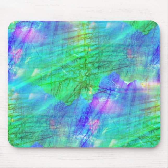 Mousepad azul sem emenda da aguarela do fundo da arte, (Frente)