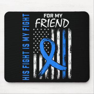 Mousepad Azul Sua Luta É Minha Camisa De Consciência Da Dia