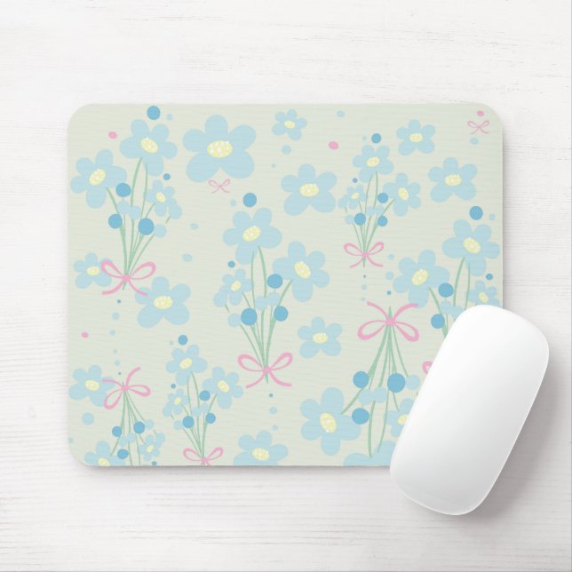 Mousepad Azul Suave e Harmonia Rosa (Com mouse)