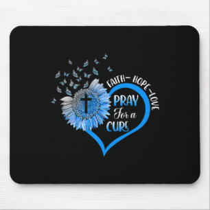 Mousepad Azul Tipo 1 Diabetes Borboleta Cardíaca Religiosa