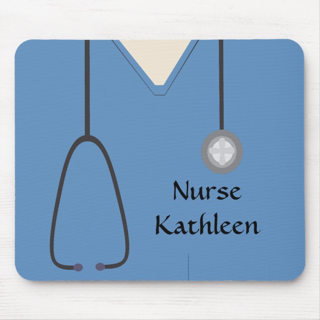 Mousepad Azul Uniforme de Esfregões Médicos (Frente)