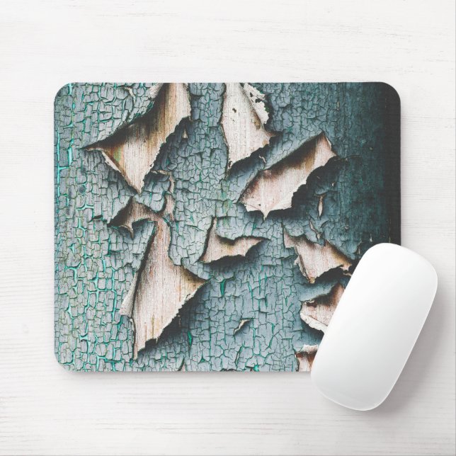 Mousepad Azul verde claro antigo e rústico descascando tint (Com mouse)