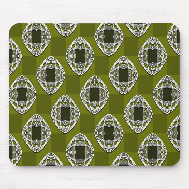 Mousepad Azul Verde Nouveau Verificado Padrão (Frente)