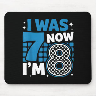 Mousepad Azul xadrez eu tinha 7 agora eu tenho 8 anos menin
