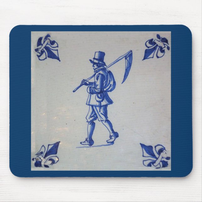 Mousepad Azulejo Azul Delft - Modelo (Frente)