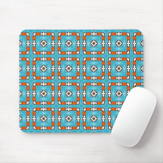 Mousepad Azulejo Azulejos Azulejos Azul Cor Azul Moderna (Com mouse)