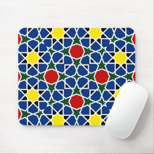 Mousepad Azulejo de Padrão Geométrico Mosaico marroquino