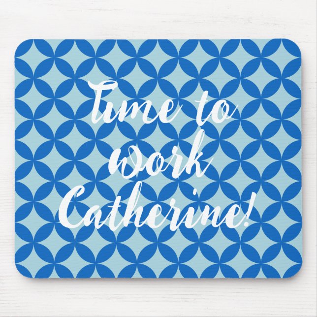 Mousepad Azulejo de Verão com círculos de azure em azul-beb (Frente)