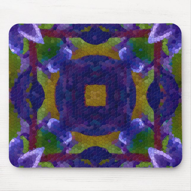 Mousepad Azulejo do mosaico de design abstrato - (Frente)