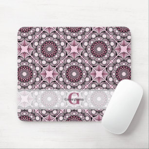 Mousepad Azulejo Dusky Rosa Cherry Blossom Mandala
