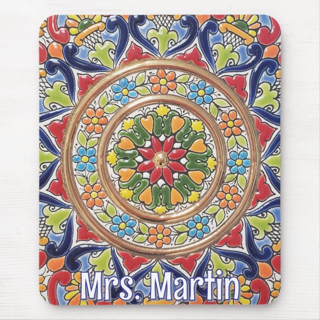 Mousepad Azulejo Espanhol Vintage Personalizável (Frente)