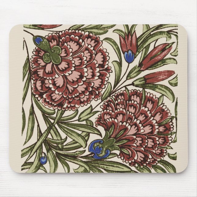 Mousepad Azulejo Flor de Cravo Arte Antiga (Frente)